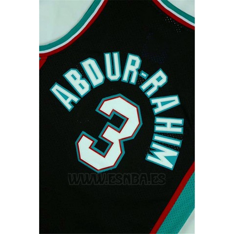 Camiseta Historic Retro Vancouver Grizzlies Abdur-Rahim #3 Negro